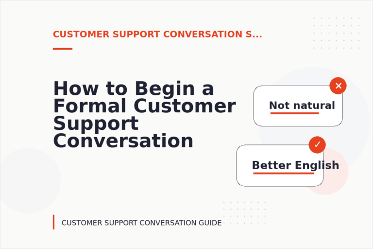How to Begin a Formal Customer Support Conversation