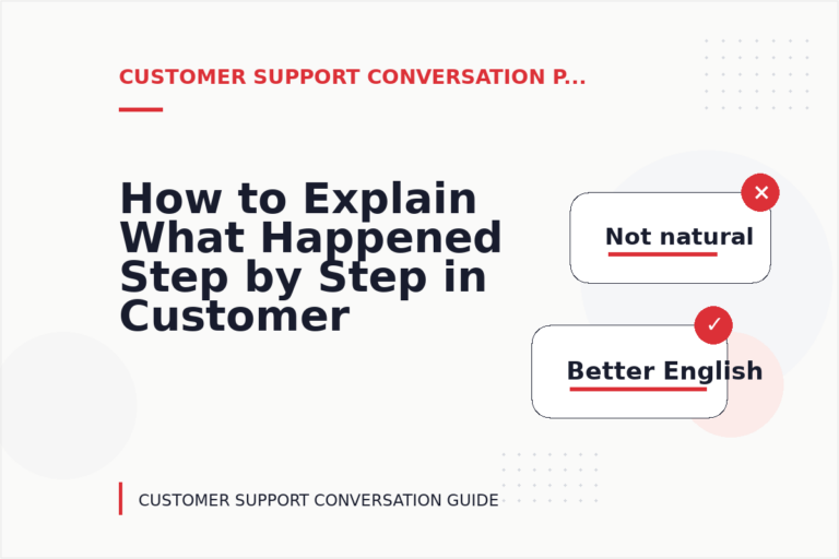 How to Explain What Happened Step by Step in Customer Support Conversation English How to Explain What Happened Step by Step in Customer Support Conversation English
